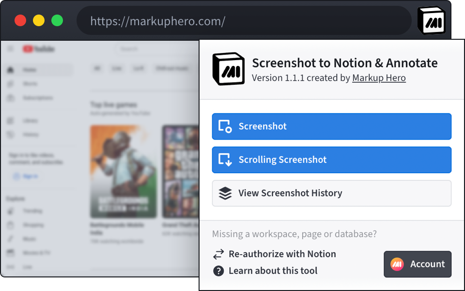 Screenshot to Notion & Annotate