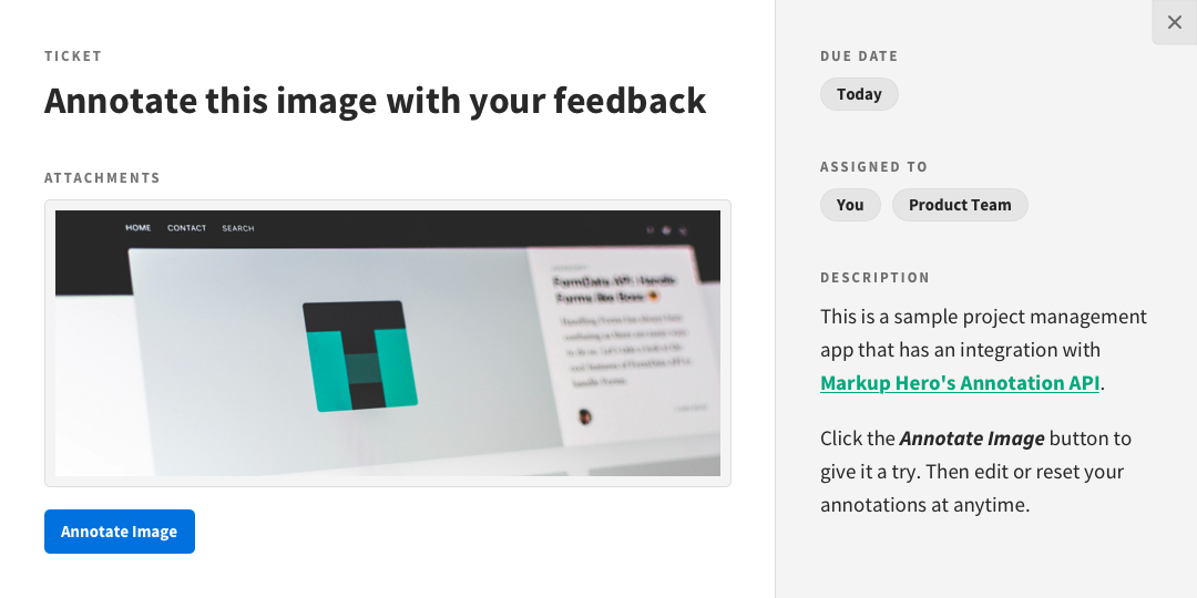 Markup Hero Annotation Tools Built Into Your App Via API
